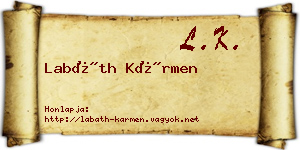 Labáth Kármen névjegykártya